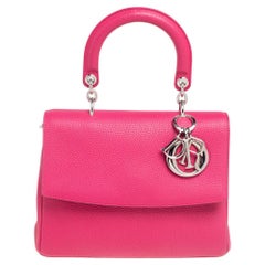 Petit sac à main à rabat Be Dior en cuir rose Dior