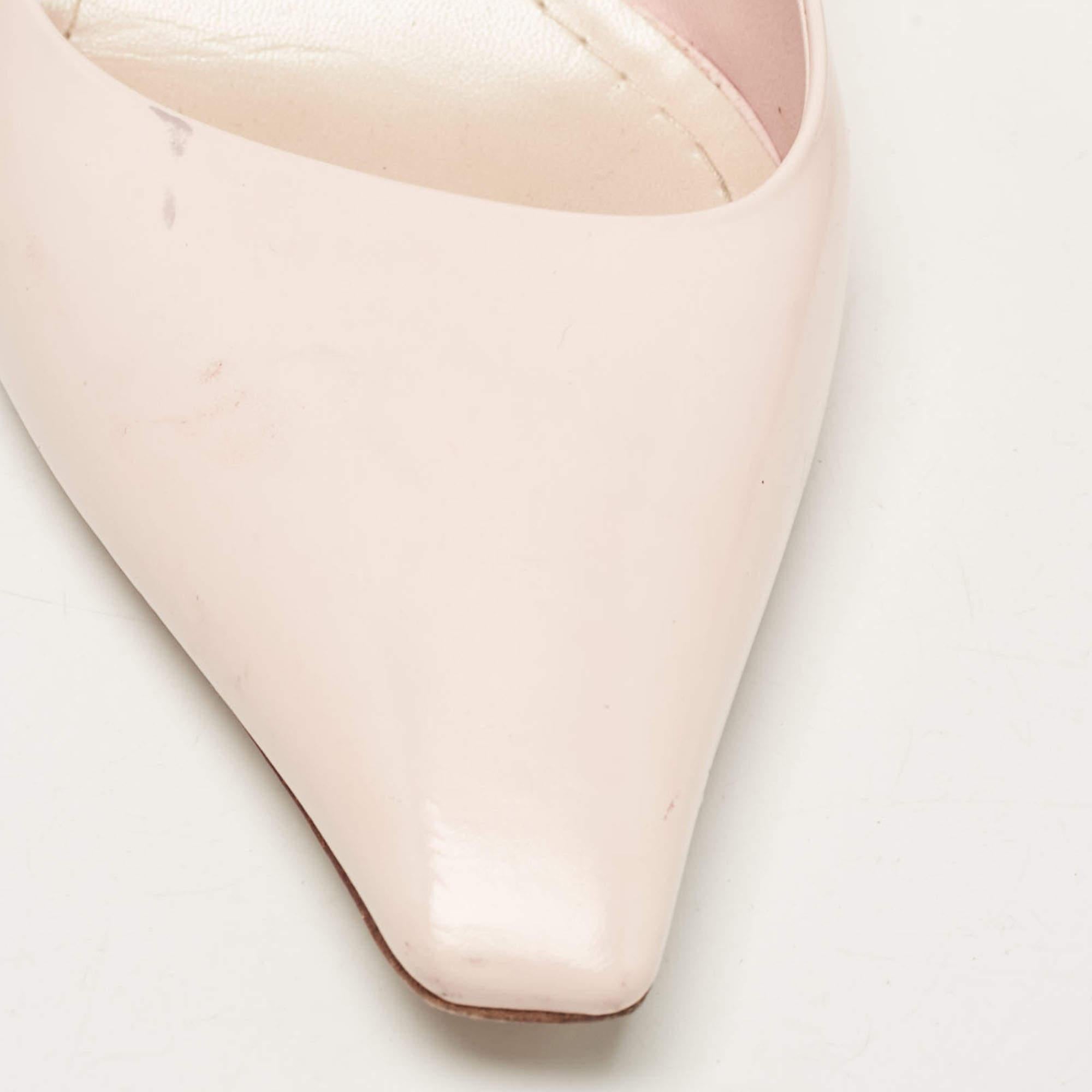 Dior escarpins à bout carré en cuir rose, taille 39,5 en vente 2