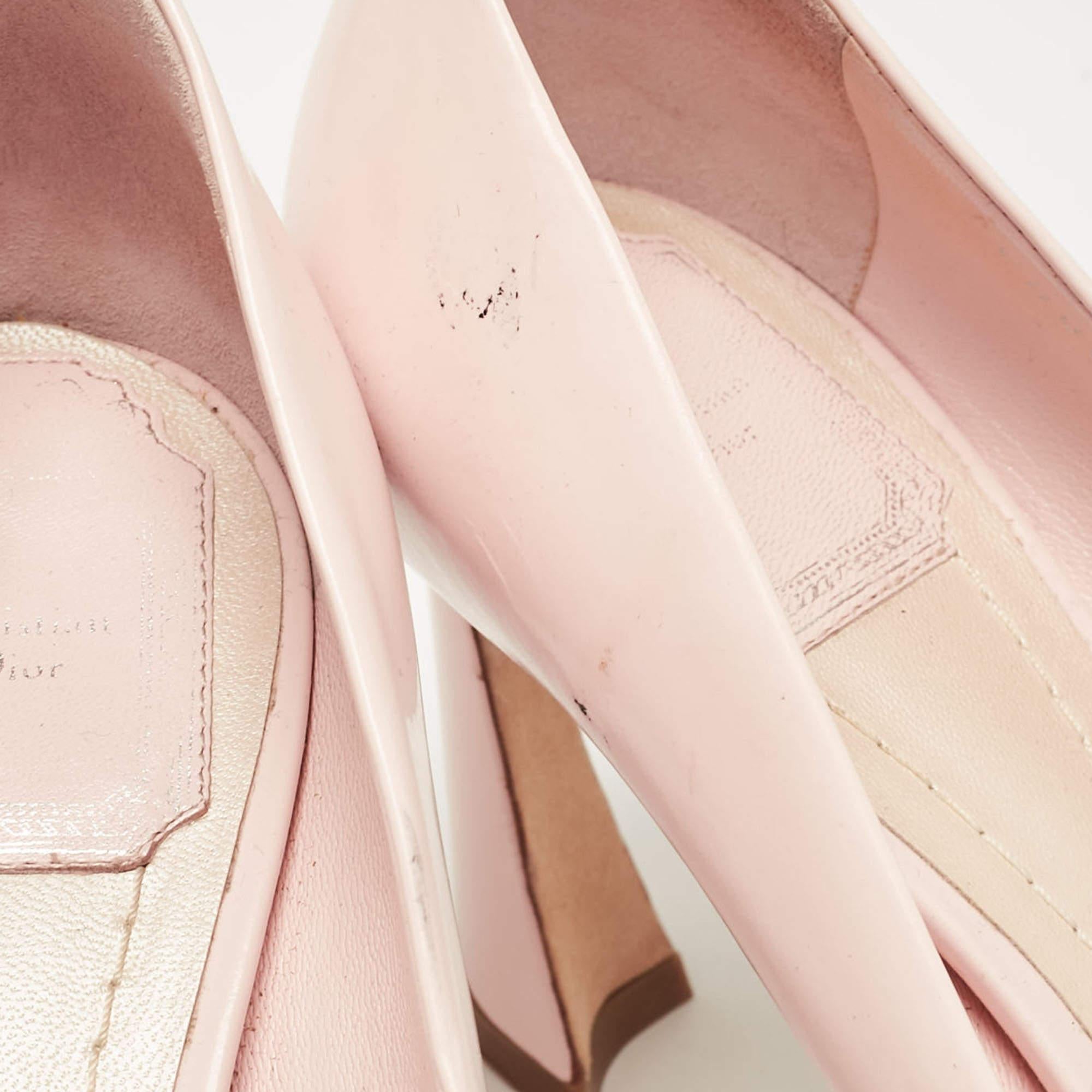 Dior escarpins à bout carré en cuir rose, taille 39,5 en vente 3