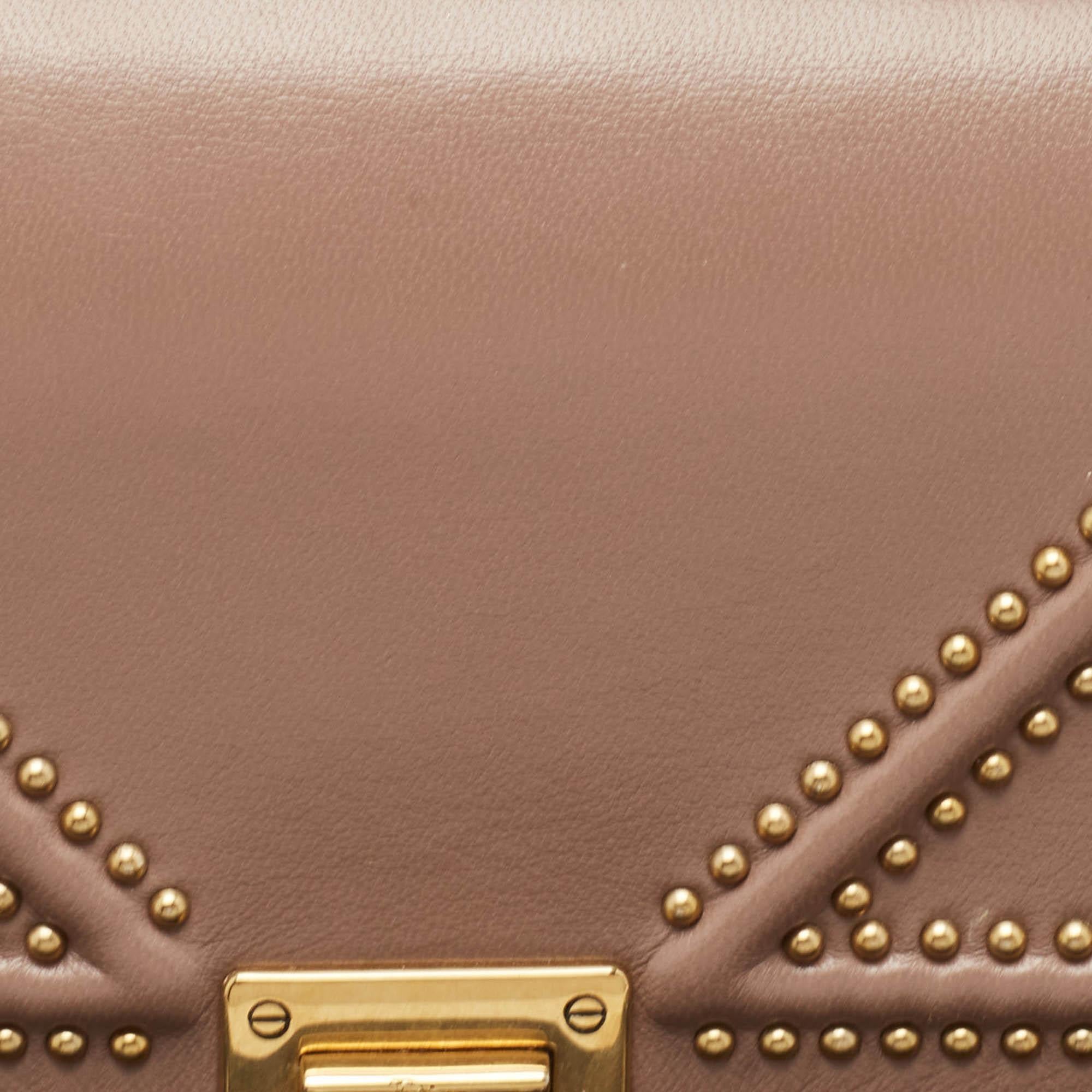 Women's Dior Pink Leather Studded Diorama Wallet on Chain