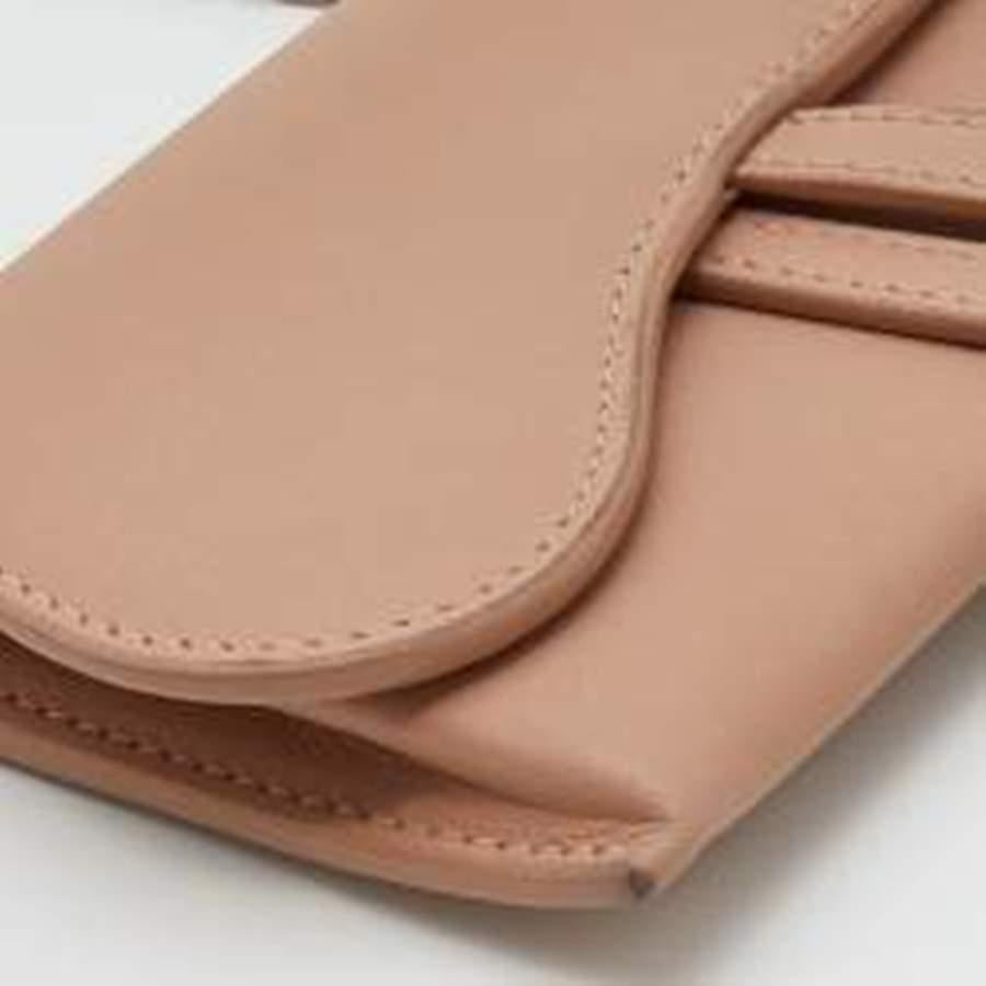 Dior Pink Leather Ultra Matte Nano Saddle Chain Pouch 3