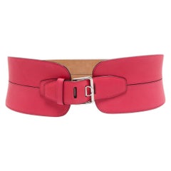 Dior Pink Leather Waist Belt M