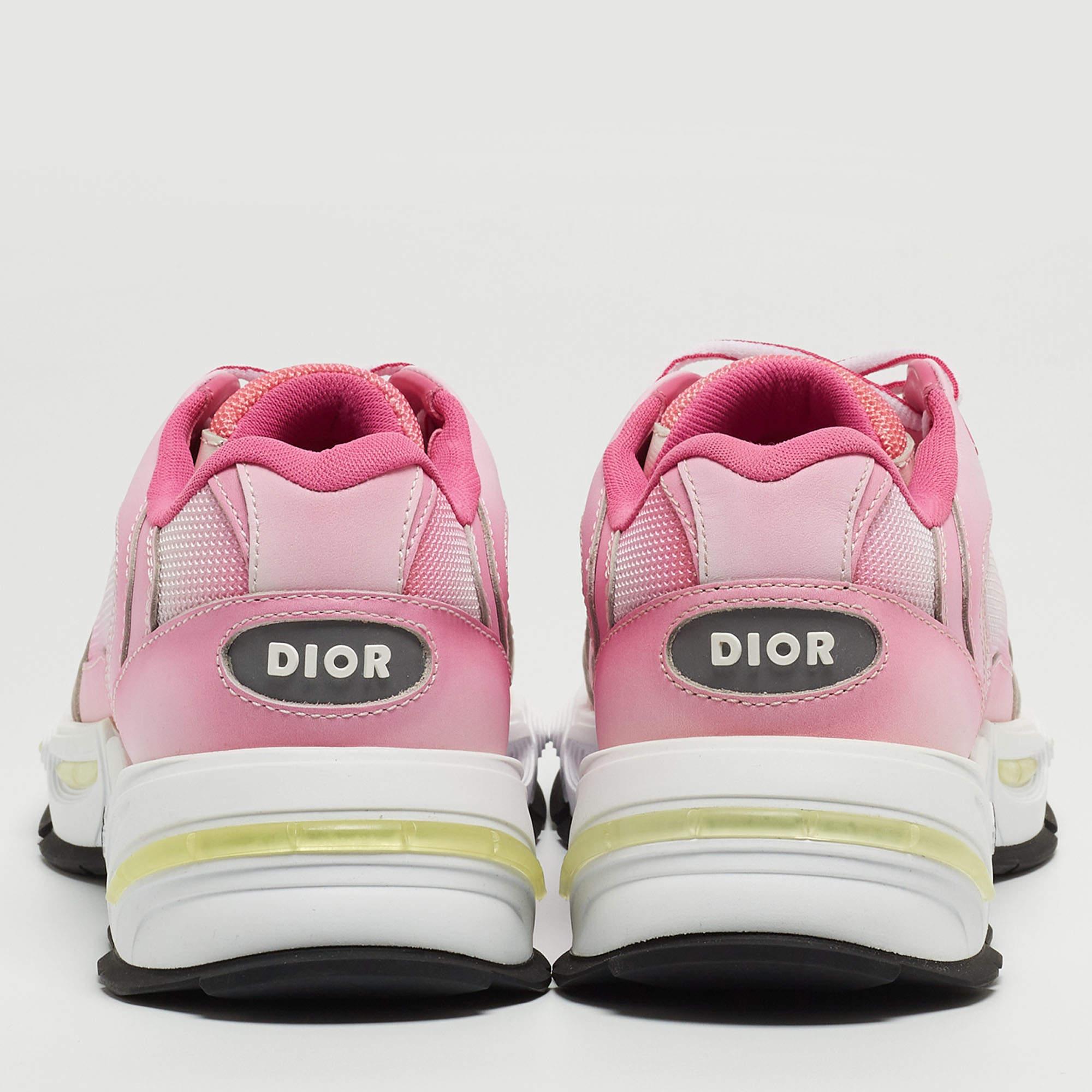 Men's DIOR Pink Mesh and Leather CD1 Gradient Sneakers Size 42 For Sale