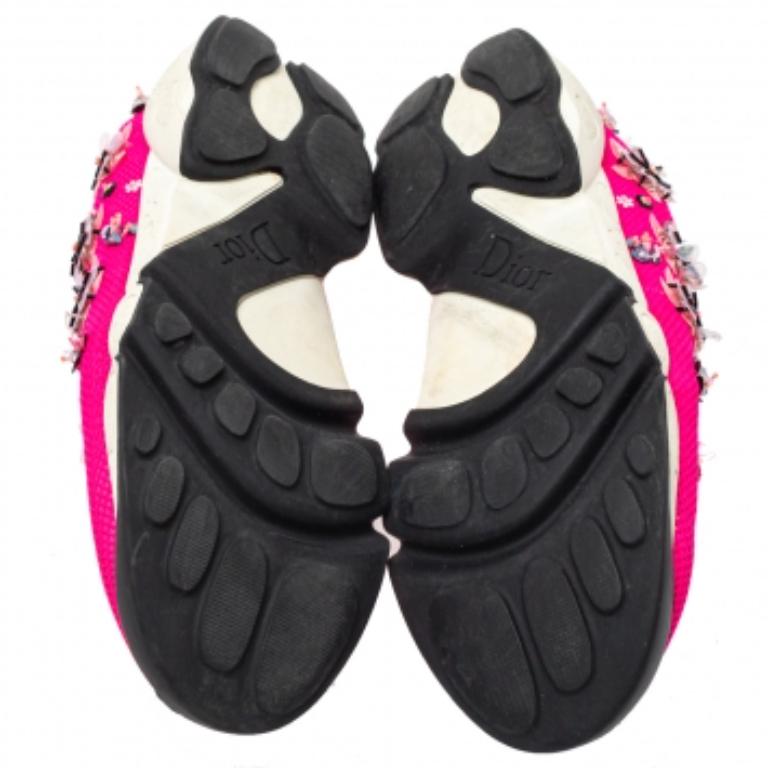 Dior Rosa Malla Adornada Fusion Zapatillas Slip On Talla 37 en venta 3