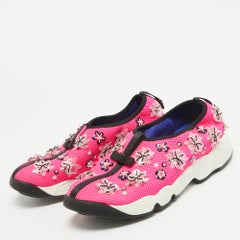Dior Baskets Fusion ornées de cristaux roses, taille 38,5