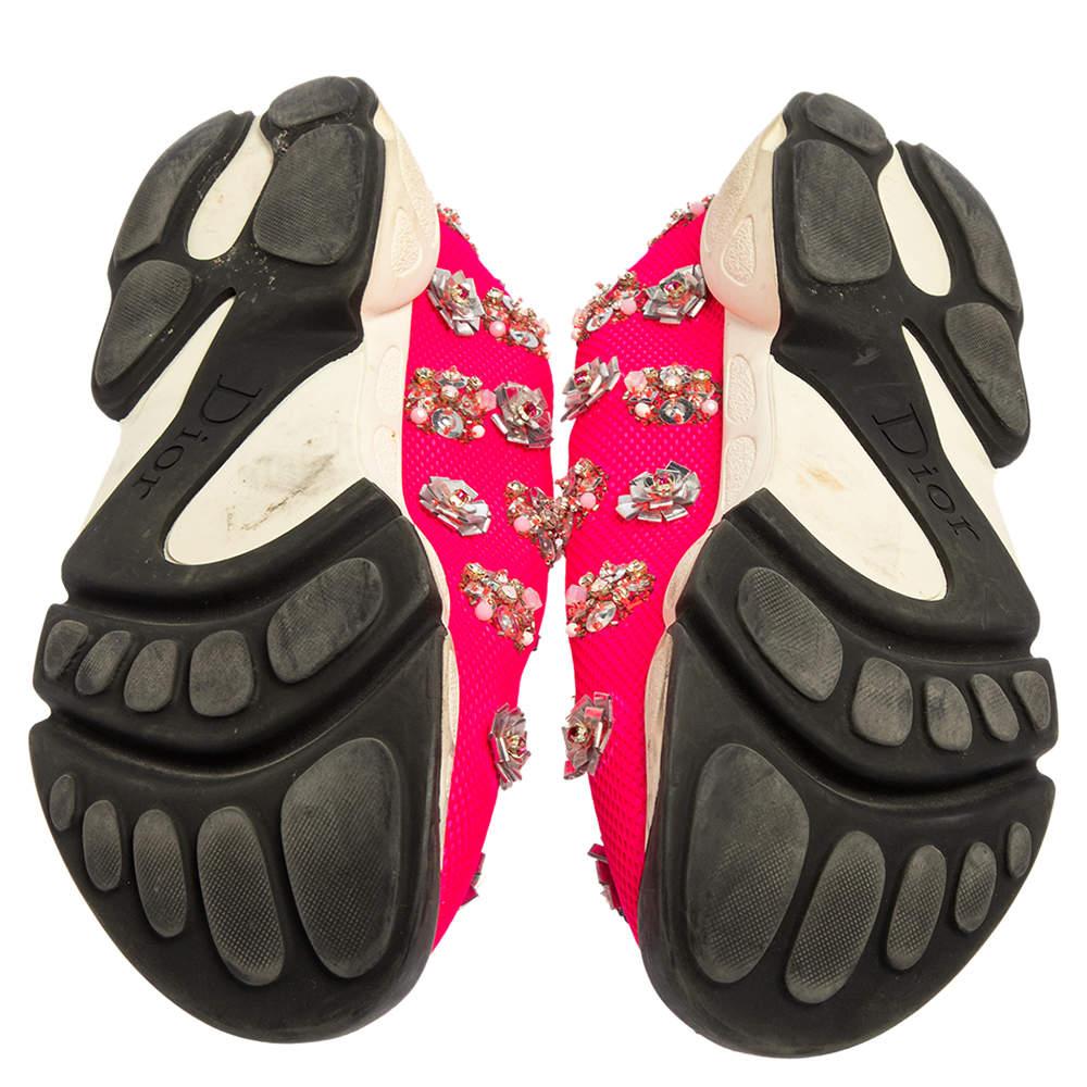 Dior Pink Mesh Fusion Embellished Sneakers Size 37 2