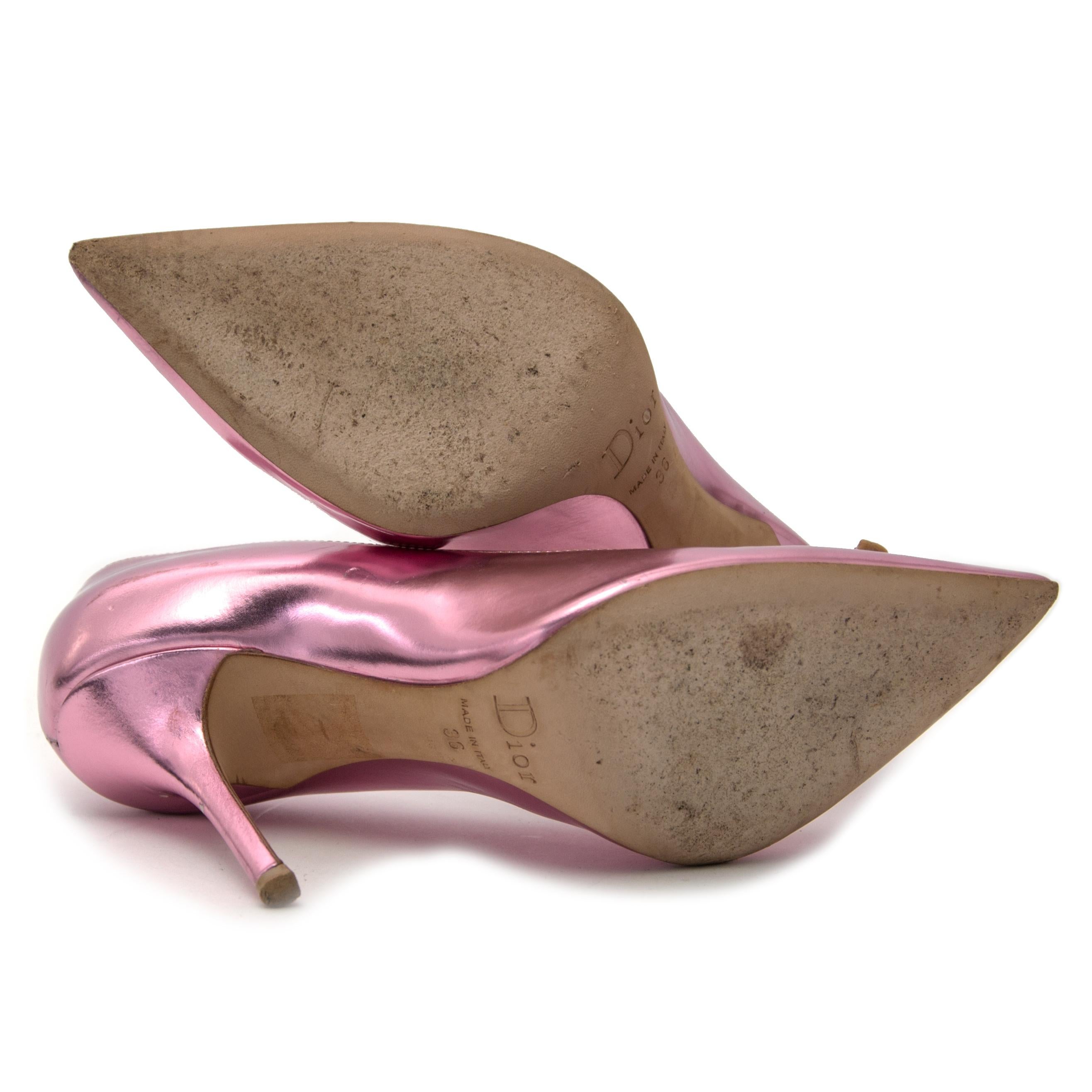 metallic pink heels