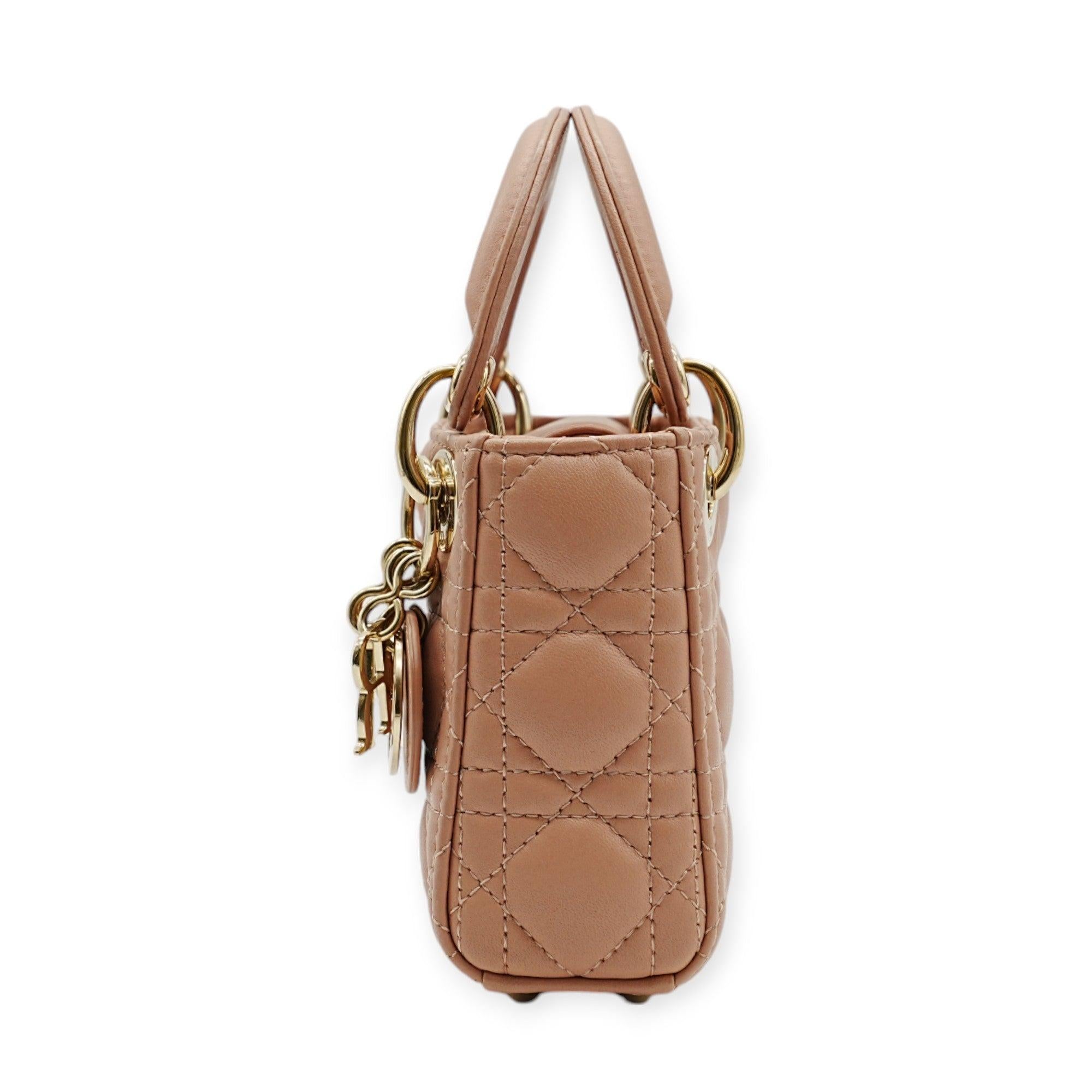 Dior Pink Micro Lady Dior Shoulder Bag - '20s In Excellent Condition For Sale In Milano, IT