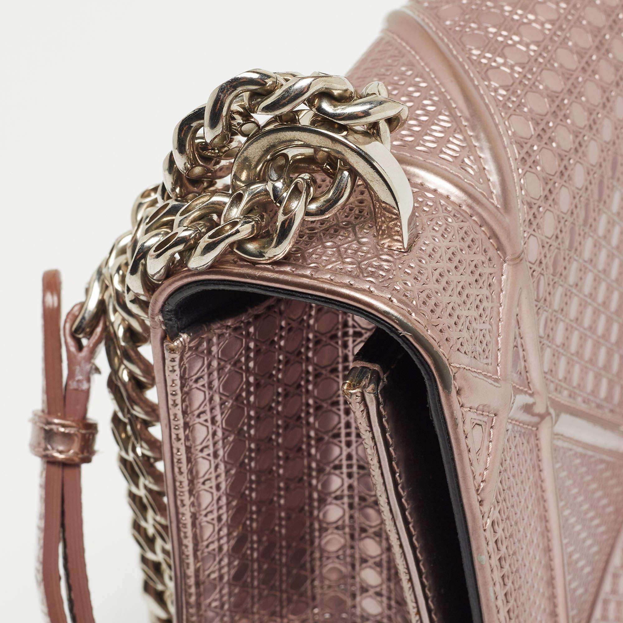 Dior Pink Microcannage Patent and Leather Medium Diorama Flap Shoulder Bag 10
