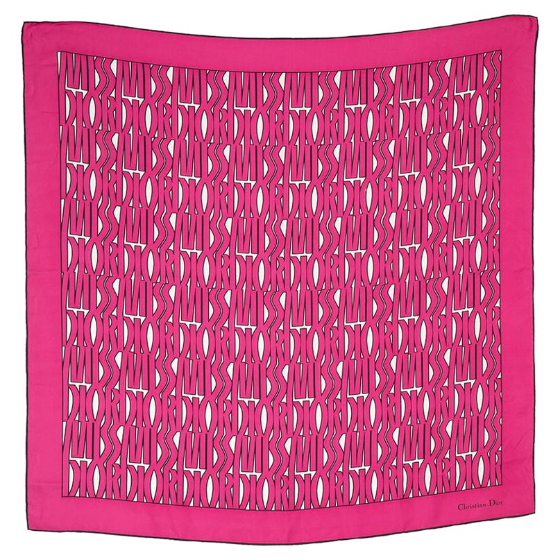 Dior Pink Monogram Square Scarf For Sale