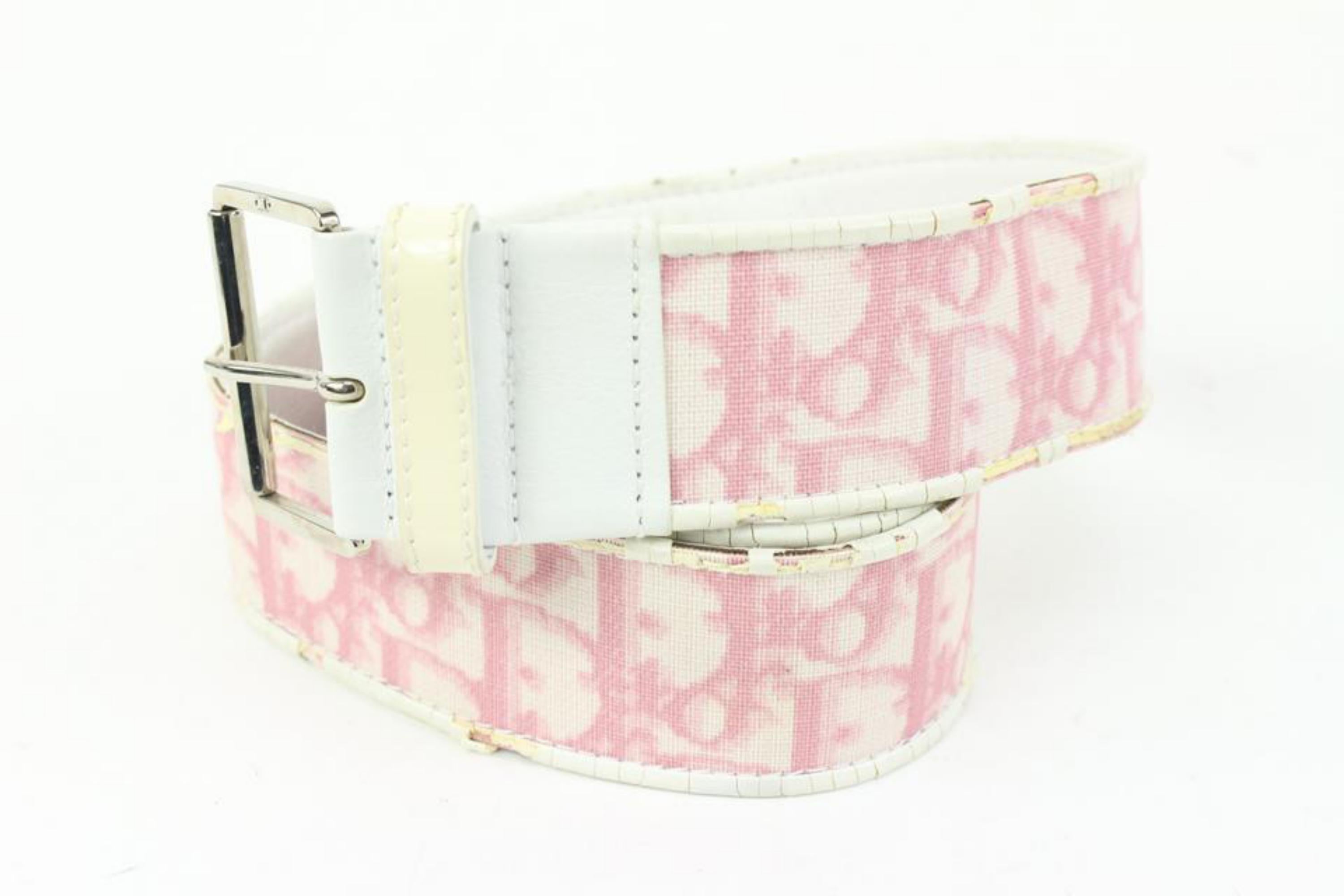 Dior Pink Monogram Trotter Belt s331d31 3