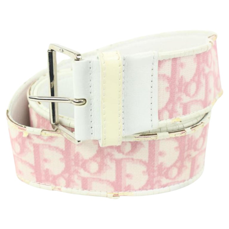 Dior Pink Monogram Trotter Belt s331d31