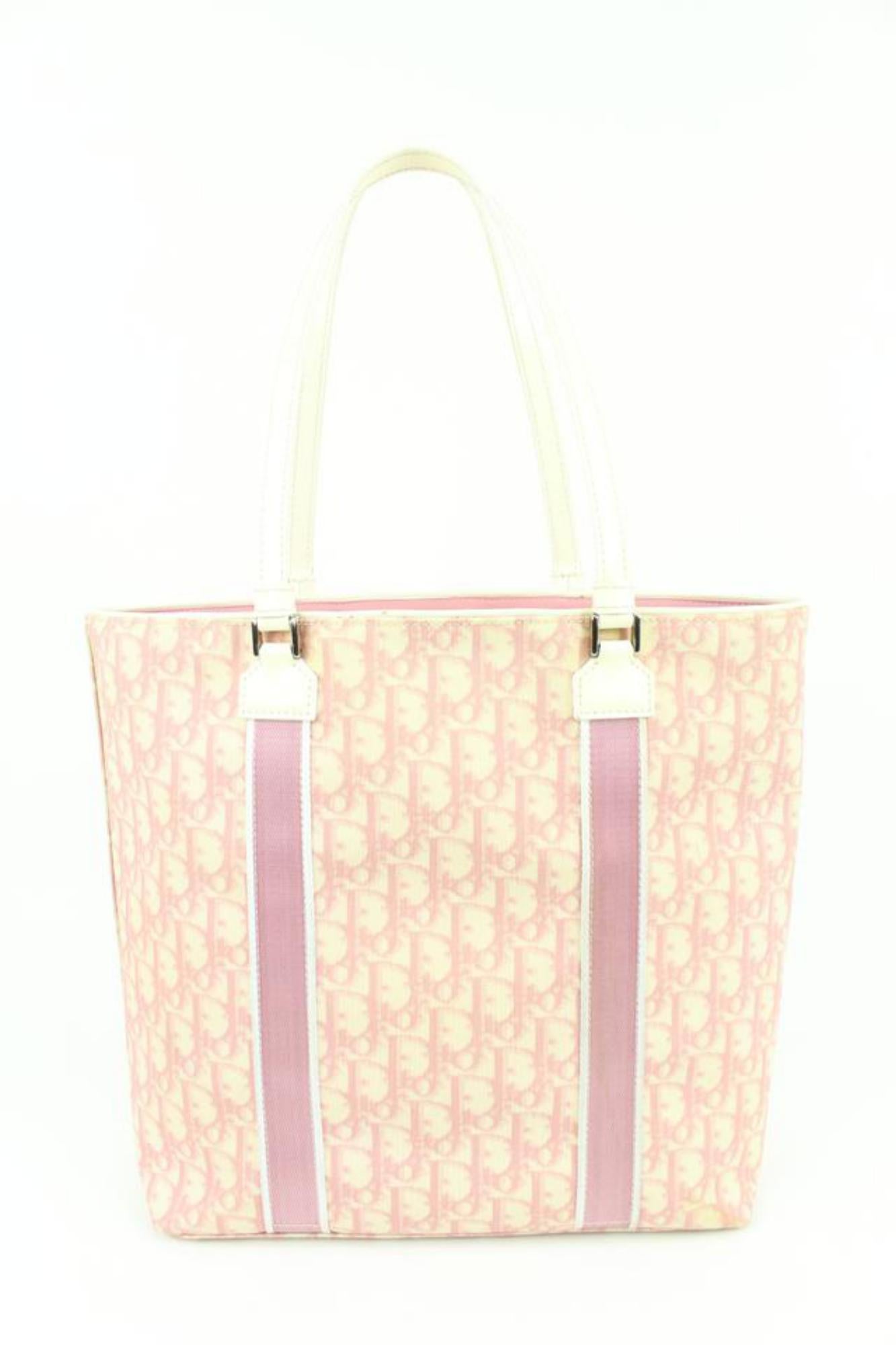 Dior Pink Monogram Trotter No. 2 Shopper Book Tote Upcycle Ready 79d411s In Good Condition In Dix hills, NY