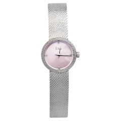 Dior Pink Mother of Pearl Steel Diamond La D De Dior Satine Wristwatch 25 mm