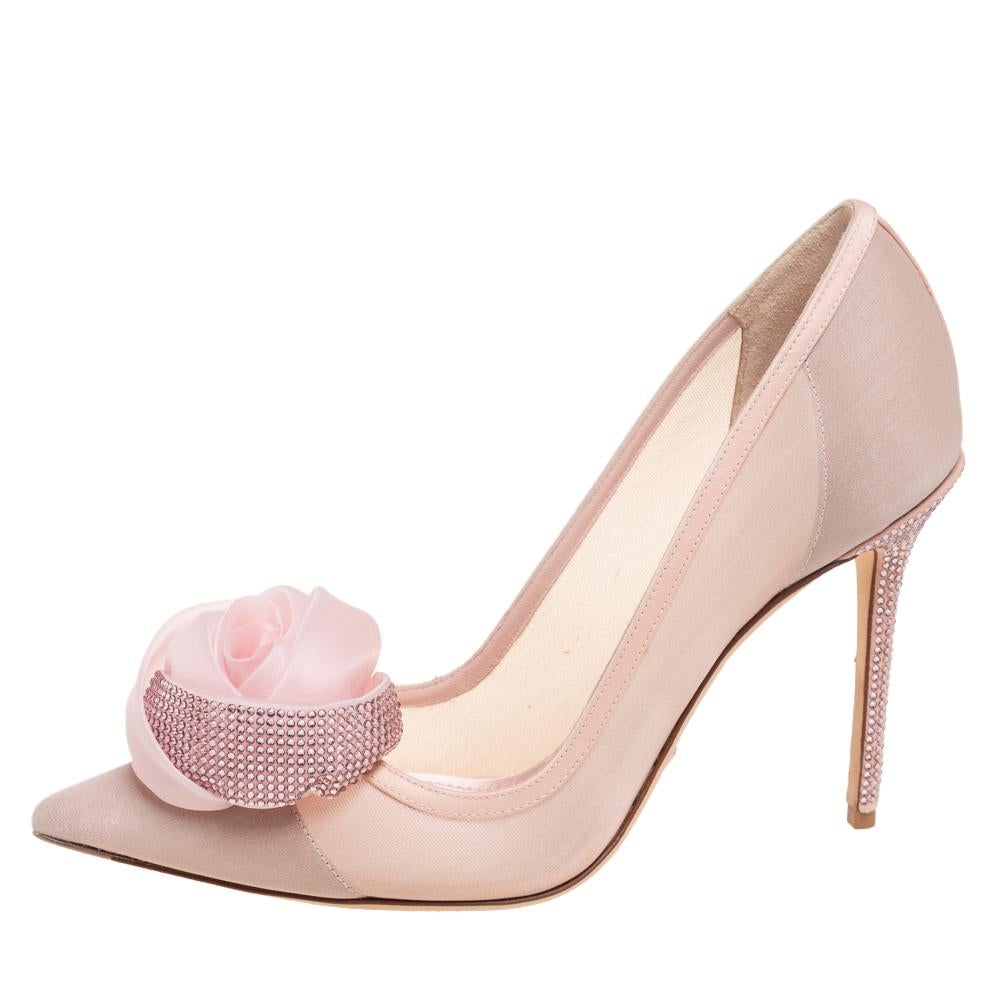 light pink flower heels