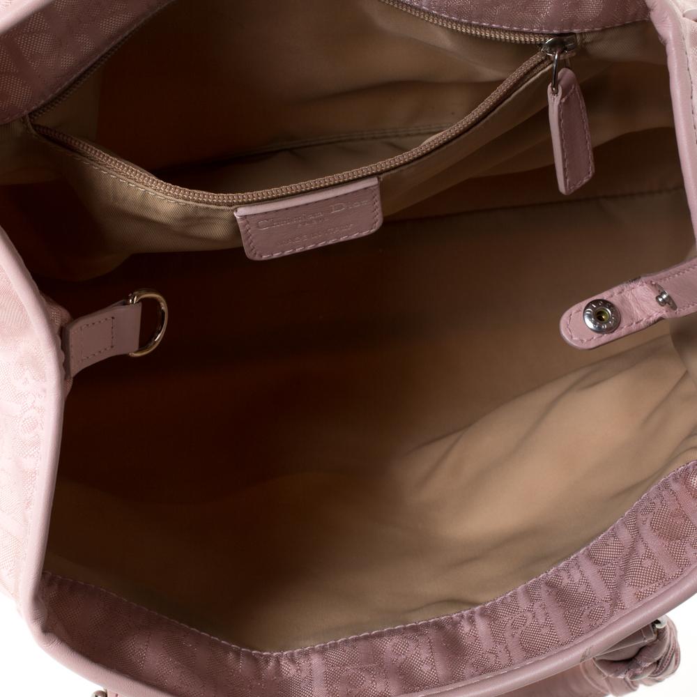 Dior Rosa Oblique Nylon und Leder Lovely Tote 6