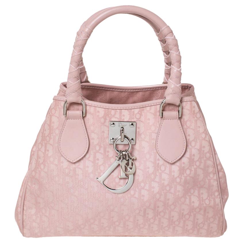 Dior Pink Oblique Nylon and leather Lovely Tote at 1stDibs