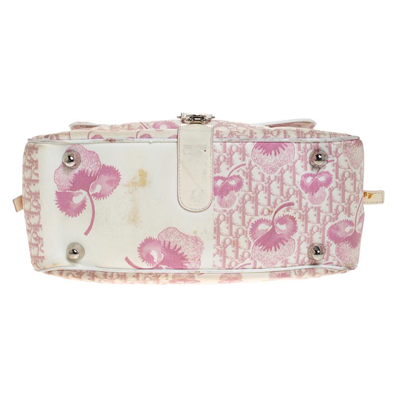 dior girly romantique monogram handle bag in pink