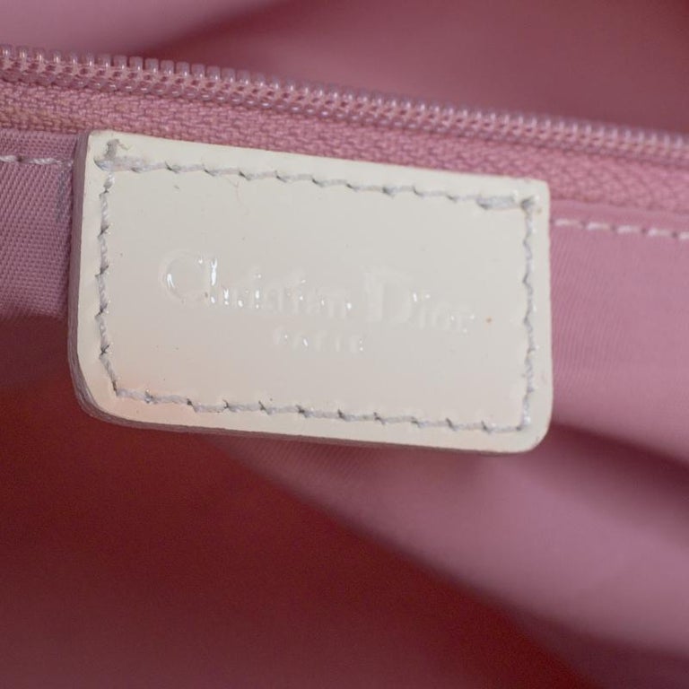 Dior Pink/Off White Canvas Romantique Satchel at 1stDibs | red patent ...