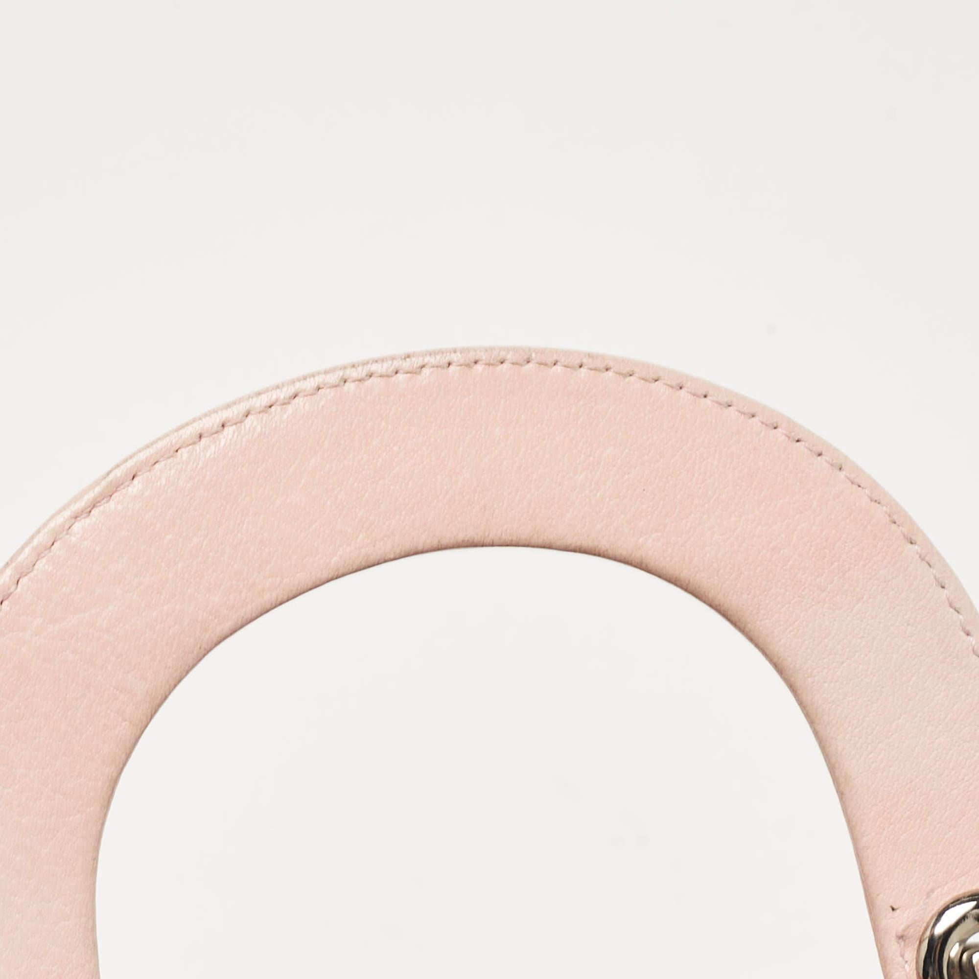 Dior Pink Ombre Leather Sequins Embellished Mini Lady Dior Tote 3
