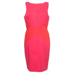 Dior Pink & Orange Paneled Cotton Sleeveless Midi Dress M