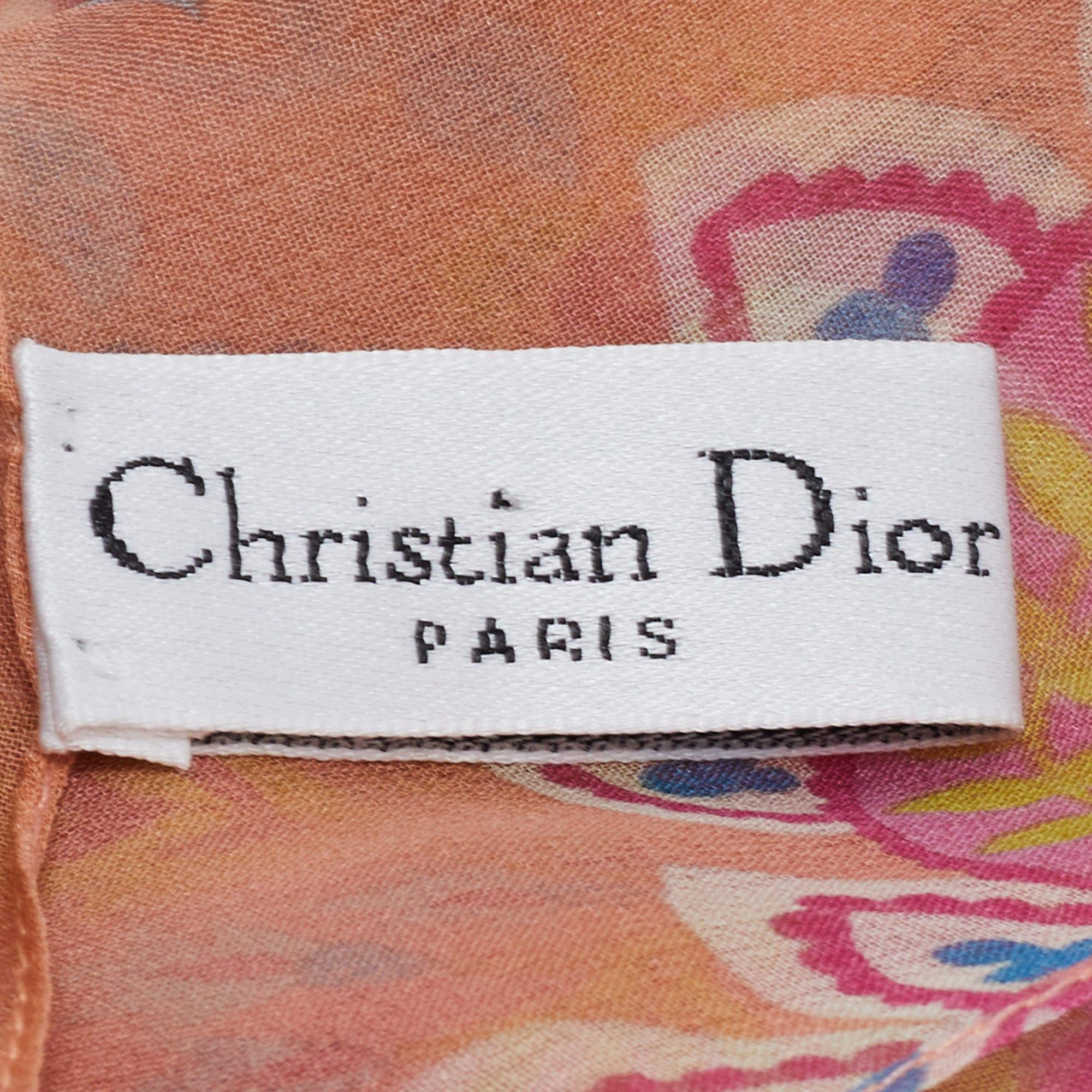 Estola de flecos de seda con estampado paisley rosa de Dior en Bueno estado para la venta en Dubai, Al Qouz 2