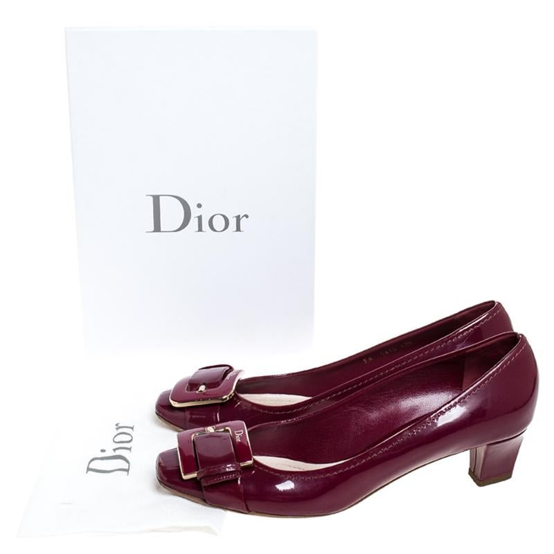 Dior Pink Patent Leather Metal Buckle Detail Pumps Size 40.5 3