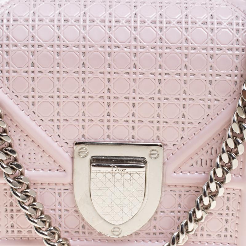 Women's Dior Pink Patent Leather Mirco Diorama Bag
