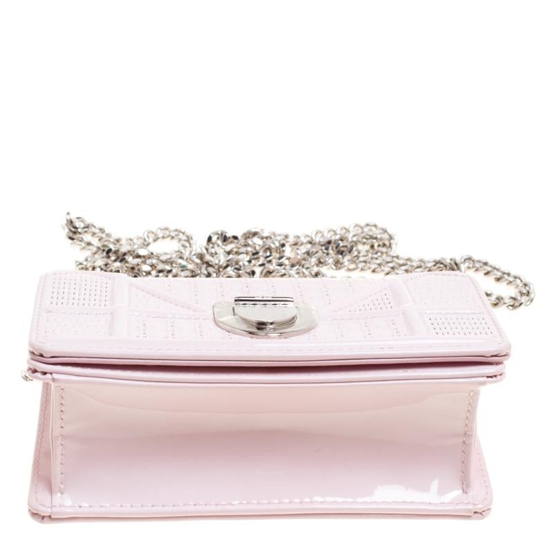 Dior Pink Patent Leather Mirco Diorama Bag 1