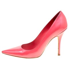 Dior Pink Patent Leather Pointed Toe Pumps Size 38