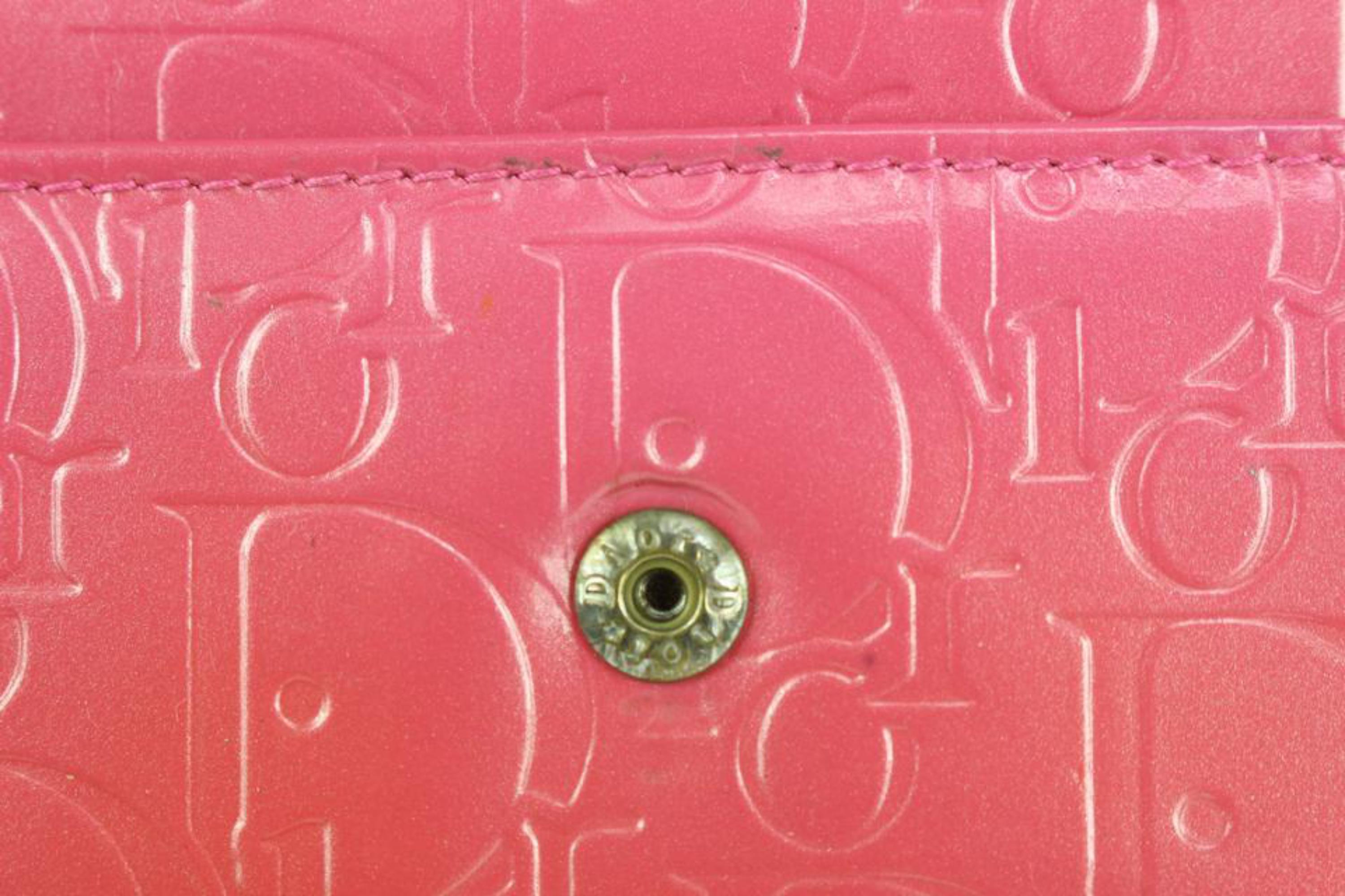 Women's Dior Pink Patent Trotter Chain Wallet 923da97 For Sale