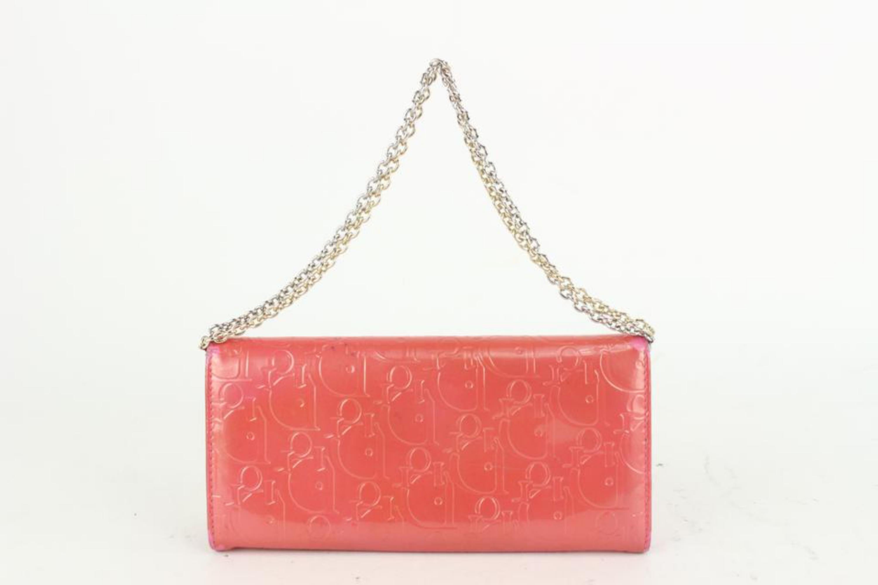 Dior Pink Patent Trotter Chain Wallet 923da97 For Sale 2