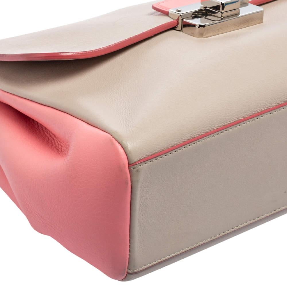 Dior - Petit sac à bandoulière en cuir rose/perle blanc 5