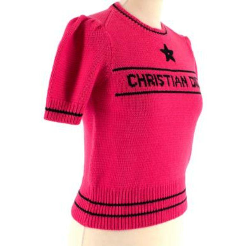 Dior Hot Pink Puffed Sleeve Sweater

- Hot pink puffed sleeve knit sweater
- knit 