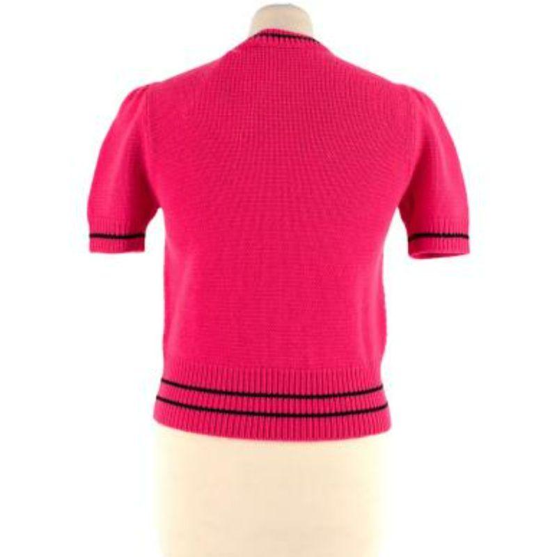 Dior Pink Puff Sleeve Wool & Cashmere Jumper For Sale 1