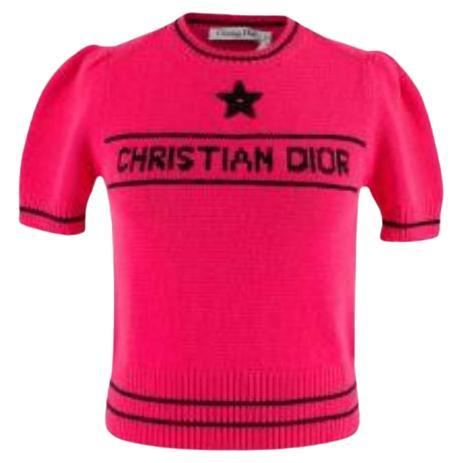 Dior Pink Puff Sleeve Wool & Cashmere Jumper For Sale
