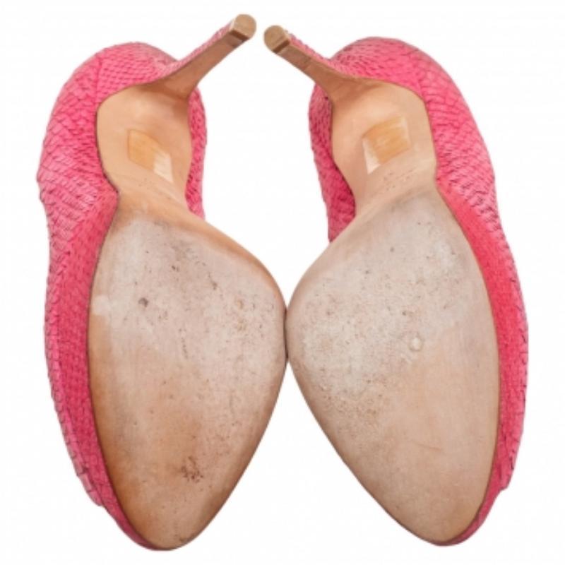 Dior Bombas de punta en piel de pitón rosa Miss Dior Tamaño 41 en venta 2