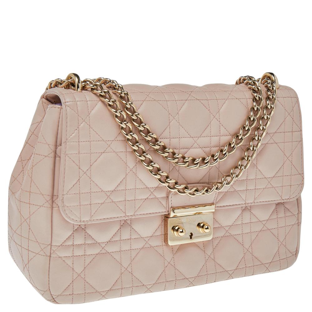Dior Pink Quilted Leather Medium Miss Dior Shoulder Bag In Good Condition In Dubai, Al Qouz 2