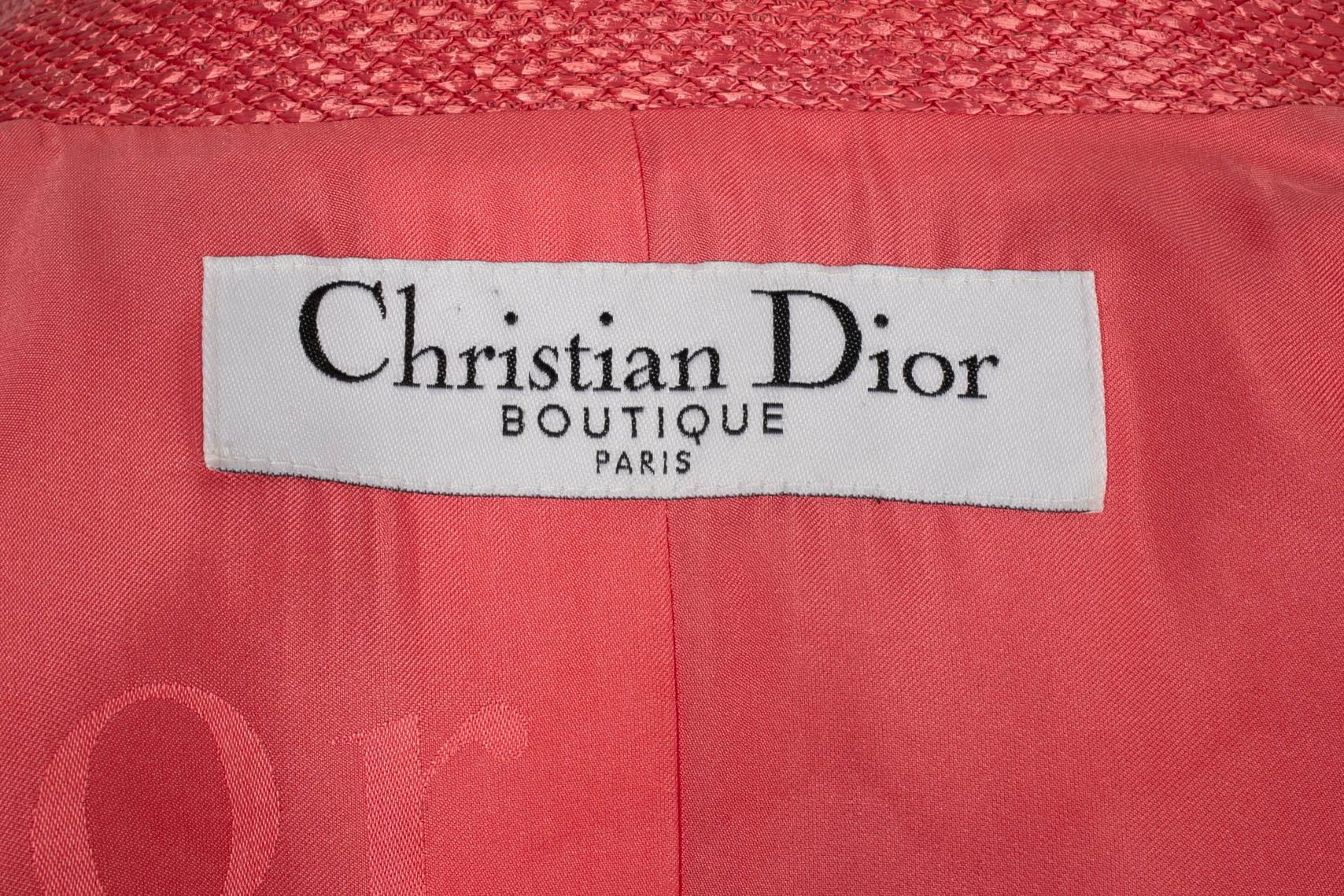Dior Pink Raffia Jacket with a Silk Lining, 2006 Spring-summer Collection For Sale 5