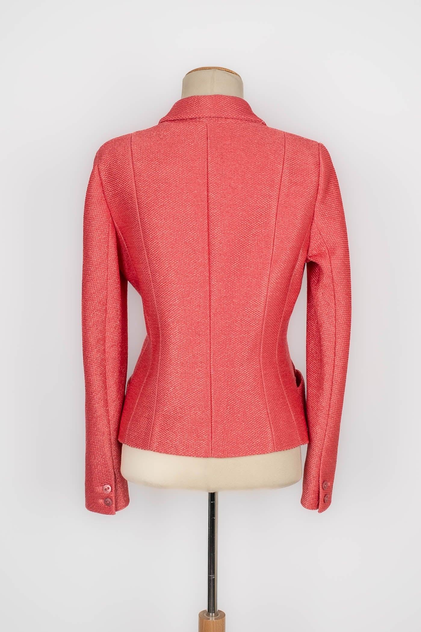 Orange Dior Pink Raffia Jacket with a Silk Lining, 2006 Spring-summer Collection For Sale