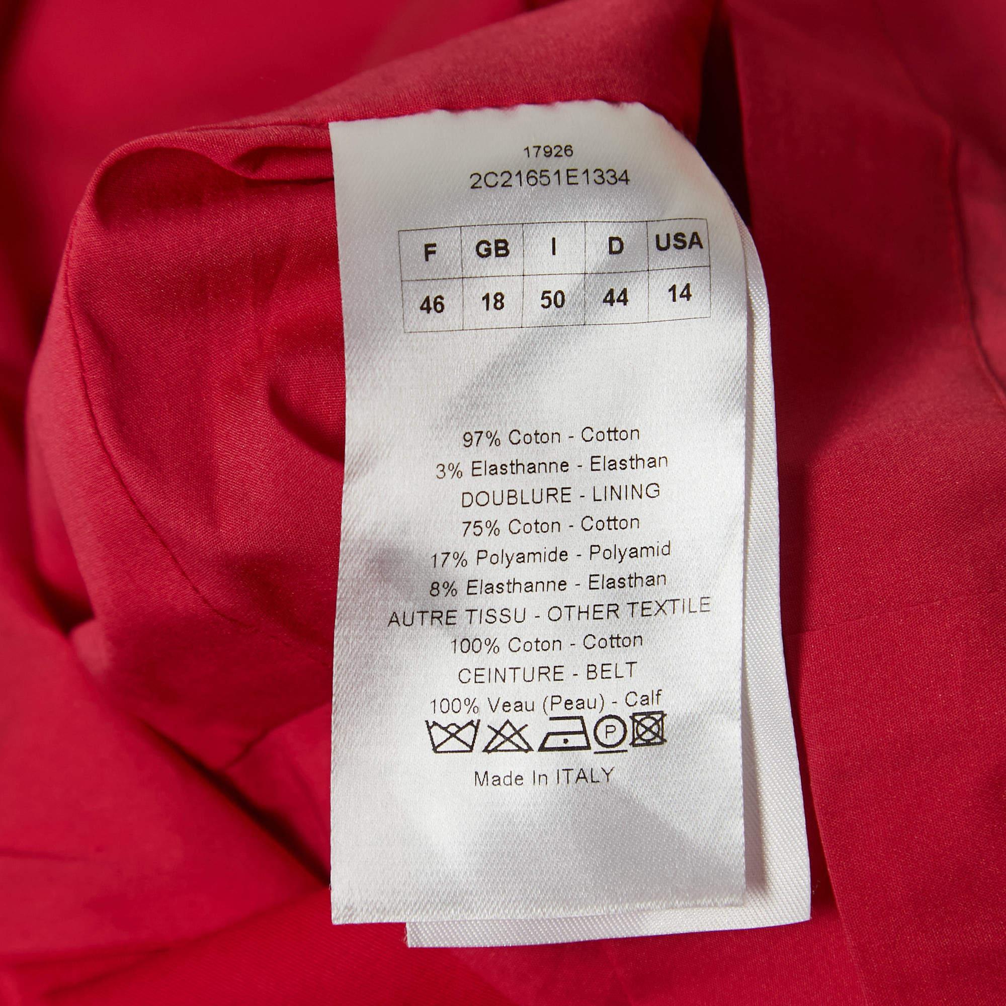 Women's Dior Pink/Red Cotton Paneled Sleeveless Short Dress XL