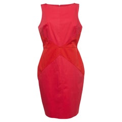 Dior Pink/Red Cotton Paneled Sleeveless Short Dress XL