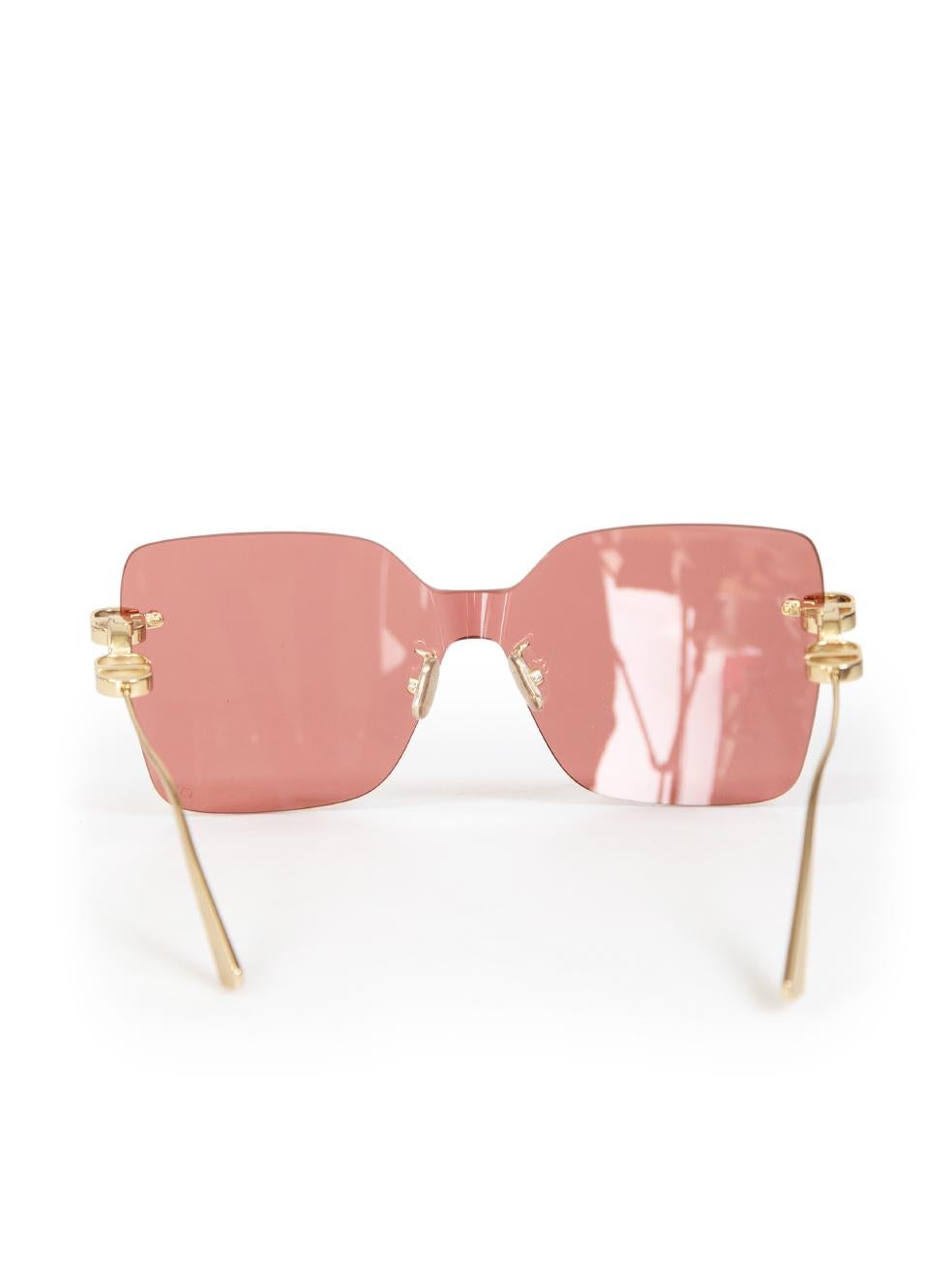 Dior Pink Rimless Butterfly Rose Tinted Sunglasses In New Condition In London, GB