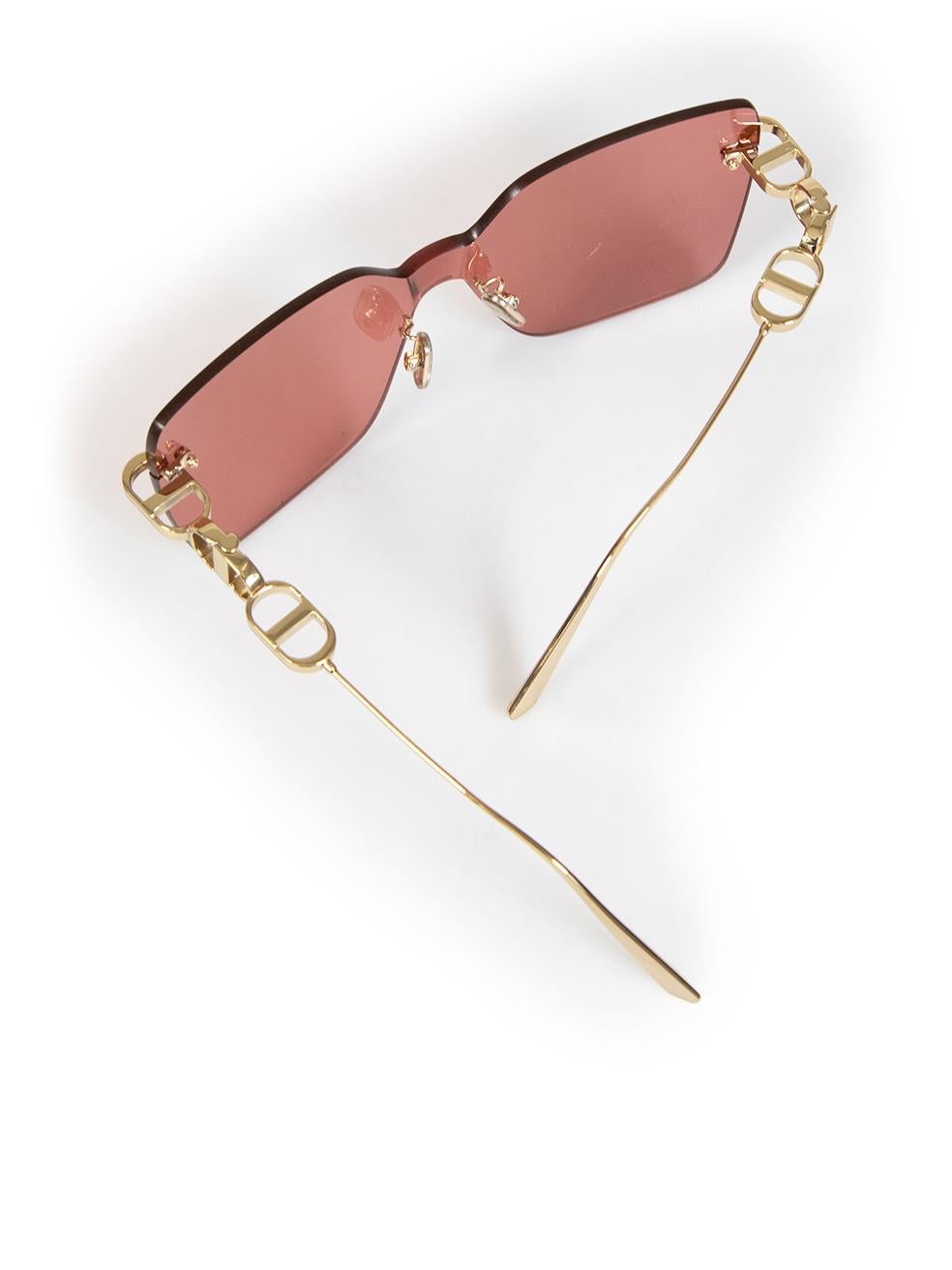 Dior Pink Rimless Butterfly Rose Tinted Sunglasses 2