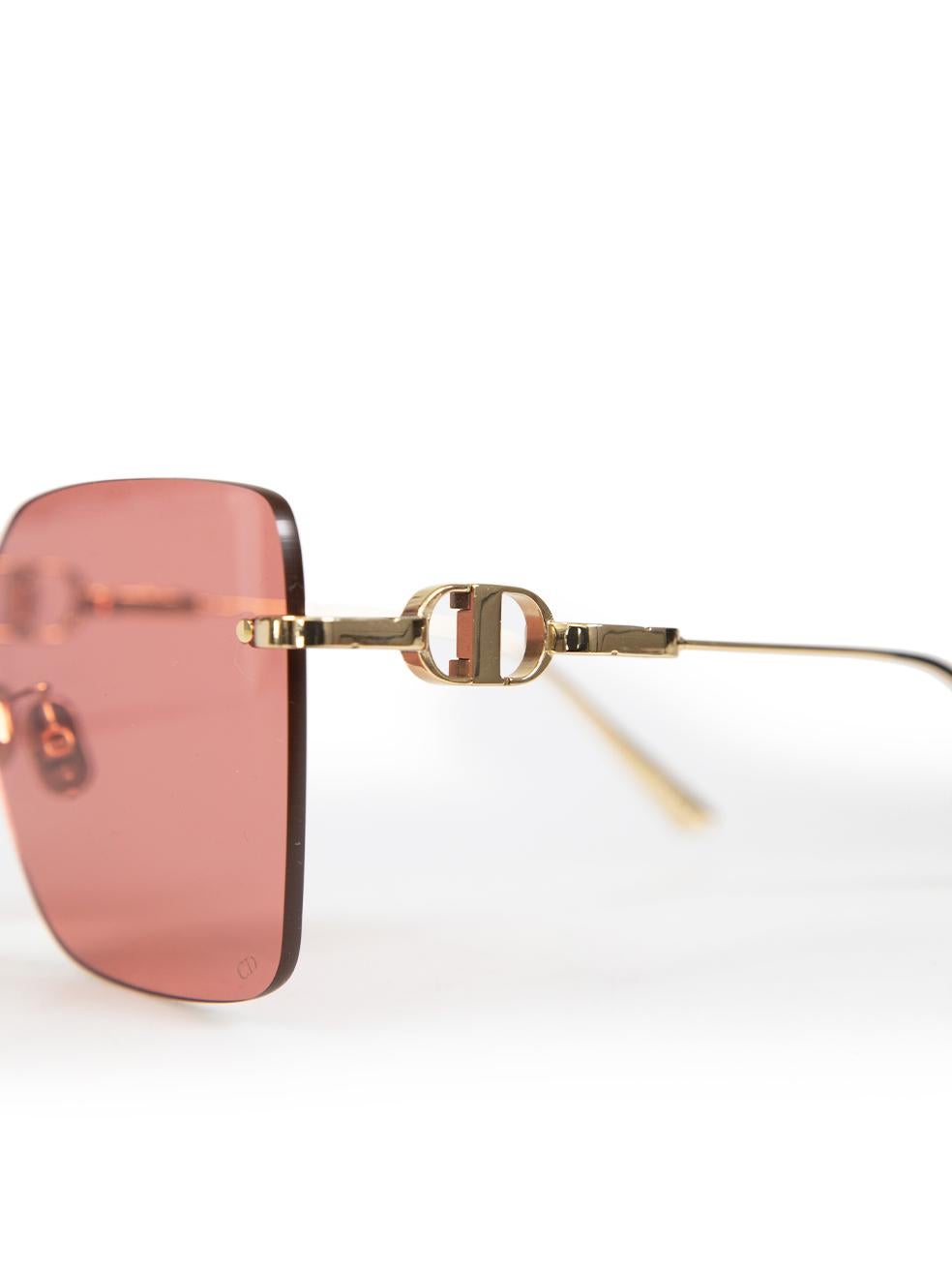Dior Pink Rimless Butterfly Rose Tinted Sunglasses 3