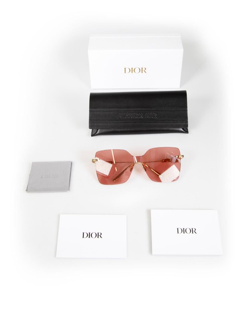 Dior Pink Rimless Butterfly Rose Tinted Sunglasses 4