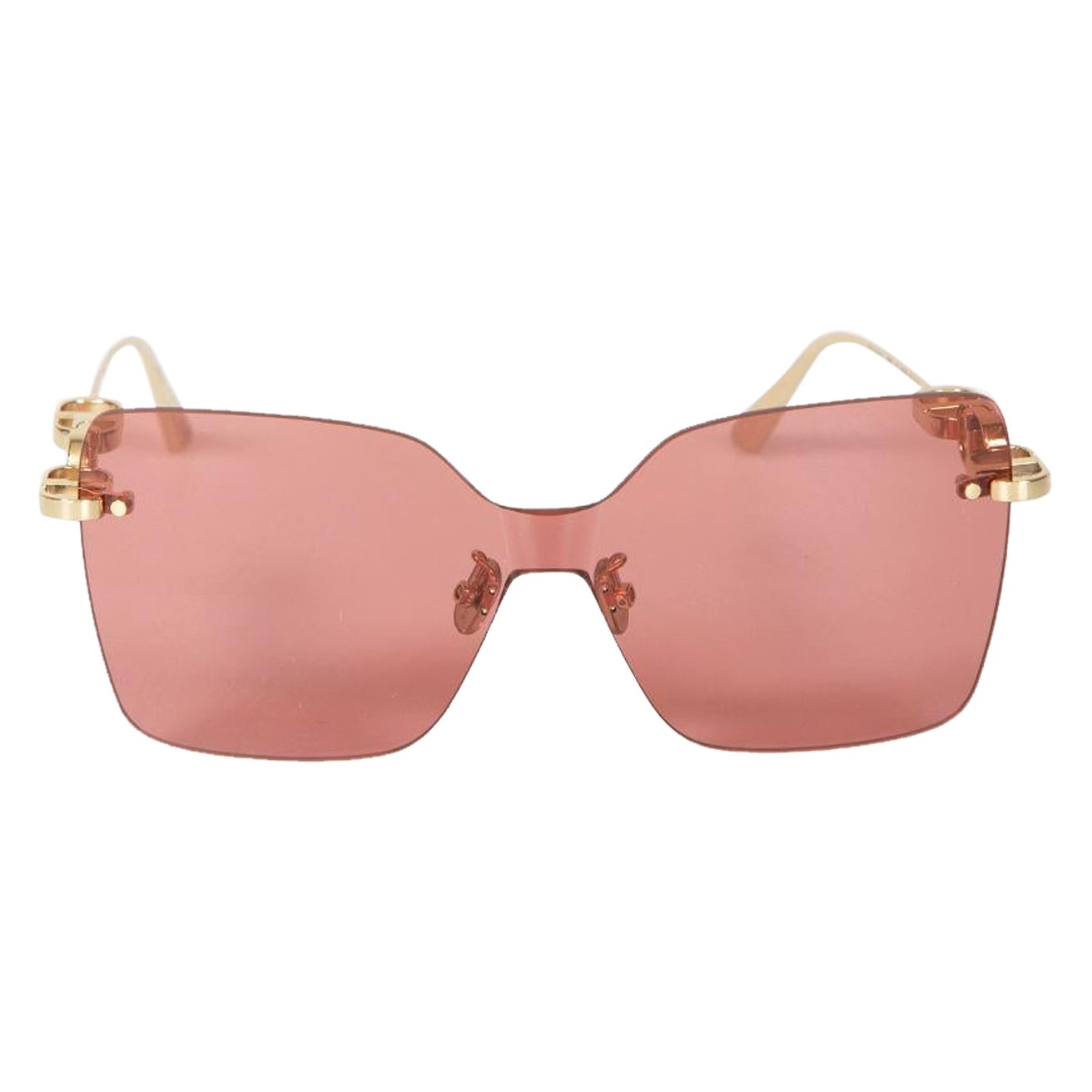 Dior Pink Rimless Butterfly Rose Tinted Sunglasses