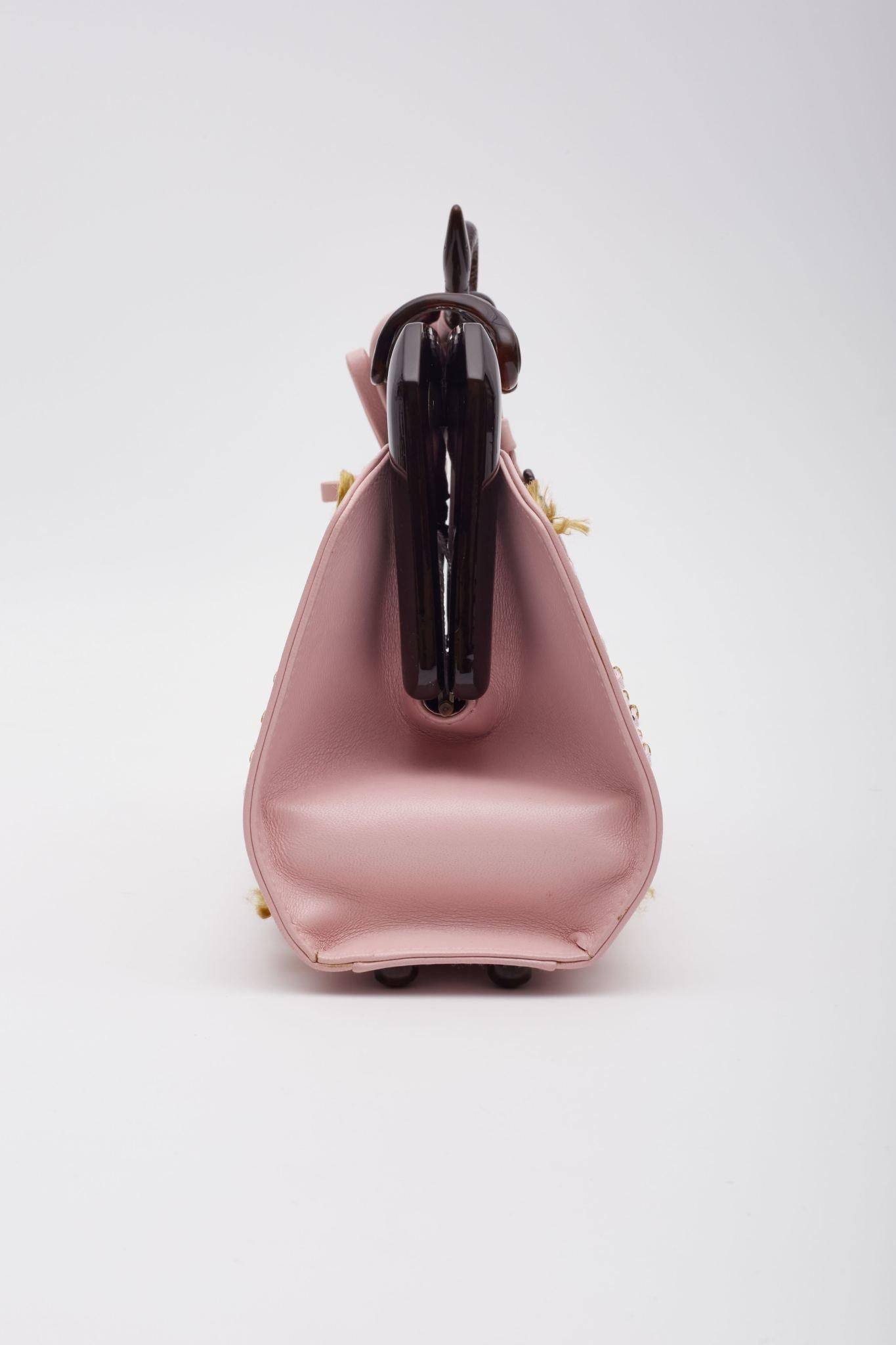 Dior Pink Samourai 1947 Armour Frame Clutch Bag In Excellent Condition For Sale In Montreal, Quebec
