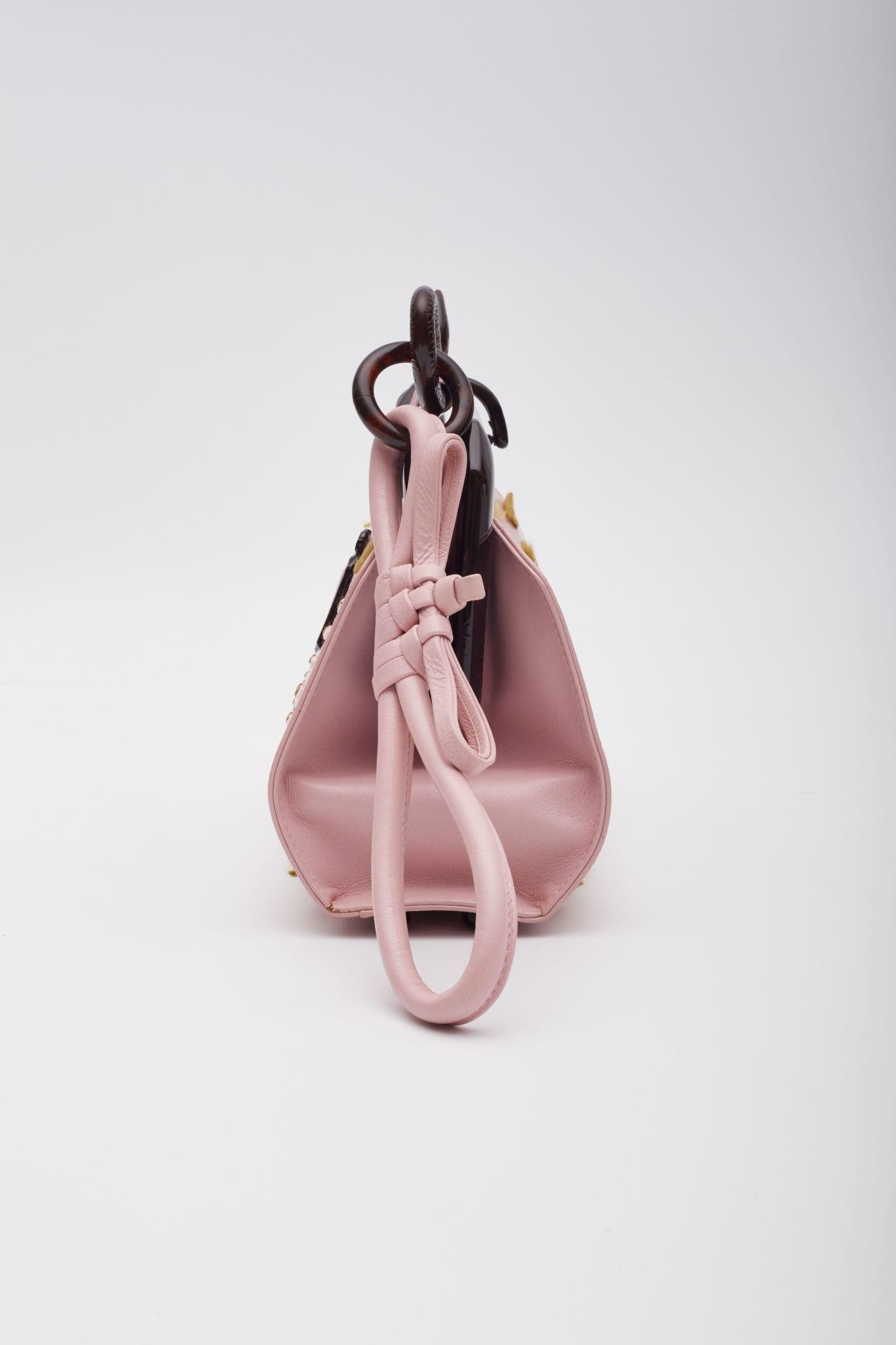 Women's Dior Pink Samourai 1947 Armour Frame Clutch Bag For Sale