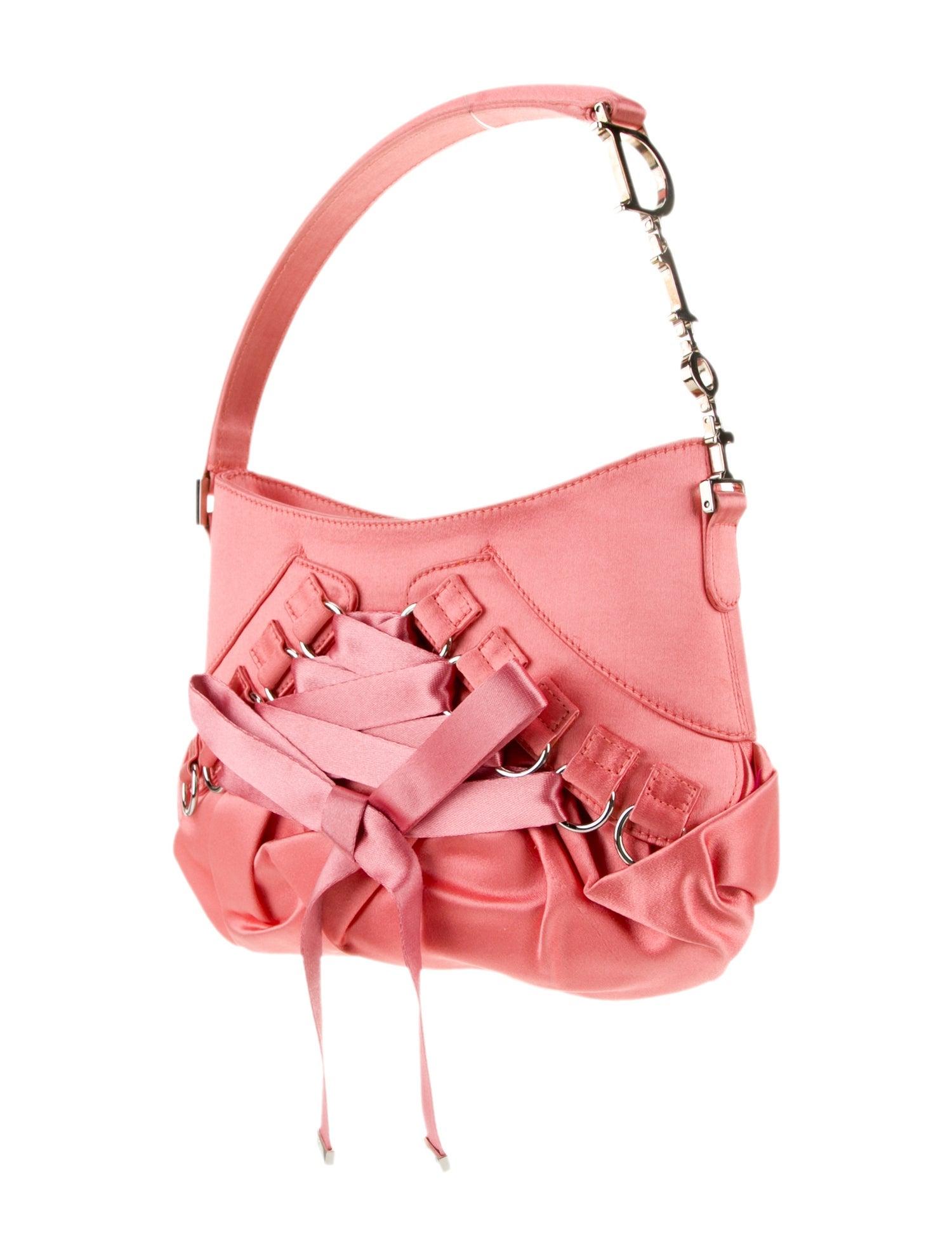 Christian Dior Pink Satin Ballet Evening Bag In Good Condition For Sale In Montreal, Quebec